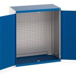 Bott Industrial Metal Storage Cabinets - cubio cupboard with perfo doors, full perfo backpanel.WxDxH: 1050x650x1200mm. Available in 4 colours_SKU-40021197.11V