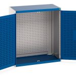 1m wide Bott Cubio Metal Storage Cabinets with louvre doors, full perfo backpanel.WxDxH: 1050x650x1200mm. Available in 4 colours_SKU-40021198.11V