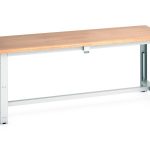 Cubio stepless adjustable height bench electric with multiplex worktop U.K. WxDxH: 2000x750x840-1140mm Heavy Duty Industrial Workbench RAL 7035_SKU-41003564.16