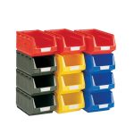 Mixed Colours Plastic Parts Bins (pack of 12).WxDxH: 207x345x165mm mixed colours_SKU-02510077
