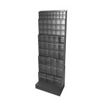 Tilt Box Freestanding Rack with 65 compartments. Small parts storage drawers - WxDxH: 610x330x1750mm plastic RAL 7016_SKU-2513030.19
