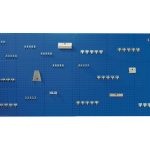 Pegboard Tool Organisation Kit with 6x 1.5m x 0.5m panels & 80 piece hook kit.WxDxH: 1500x200x3000mm in 4 powder coated colours SKU - 14031425.11