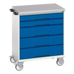 Bott Verso Mobile Cabinet with 5 drawers and lino top.WxDxH: 800x600x980mm.. _SKU-16927000.11