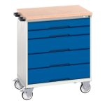 Mobile Metal Storage Unit with Drawers - Verso mobile cabinet with 5 drawers and mpx top.WxDxH: 800x600x980mm. _SKU-16927001.11