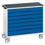 1m Wide Industrial Mobile Storage Cabinets - Verso mobile cabinet with 7 drawers and top tray.WxDxH: 1050x550x965mm. _SKU-16927058.11