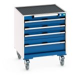 Heavy Duty Bott Drawer Table on wheels - cubio mobile cabinet with 4 drawers & top tray / mat.WxDxH: 650x650x785mm. _SKU-40402023.11V