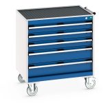 Storage Cabinet on wheels with drawers - cubio mobile cabinet with 5 drawers & top tray / mat.WxDxH: 800x650x885mm. _SKU-40402057.11V