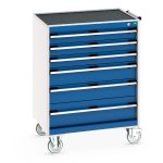 Mobile Drawers for Workshop - cubio mobile cabinet with 6 drawers & top tray / mat.WxDxH: 800x650x1085mm. _SKU-40402063.11V