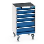 525mm wide Bott cubio mobile cabinet with 5 drawers - WxDxH: 525x525x885mm. _SKU-40402132.11V