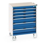 Mobile Storage Cabinet - cubio mobile cabinet with 6 drawers & lino worktop.WxDxH: 800x650x1090mm. _SKU-40402160.11V