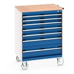 Cabinet Storage with castors - cubio mobile cabinet with 7 drawers & multiplex worktop.WxDxH: 800x650x1090mm. _SKU-40402161.11V