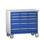 Mobile Cabinets Storage in 4 colours - cubio mobile cabinet with 5 drawers and lino worktop.WxDxH: 1050x650x990mm. _SKU-40402166.11V