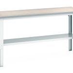 Heavy Duty Workbench Shelves with Adjustable with half depth shelf WxDxH: 2000x750x740-1140mm RAL 7035_SKU-41003219.16V