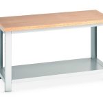 Workbenches and Tool Storage with full depth shelf with full depth shelf.WxDxH: 1500x750x840mm RAL 7035_SKU-41003503.16V