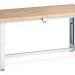 1.5m wide Bott Adjustable Height Electric Workbench with multiplex worktop U.K - WxDxH: 1500x750x840-1140mm Heavy Duty Industrial Workbench RAL 7035_SKU-41003566.16