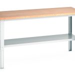 Heavy Duty Industrial Workbenchadj height (mpx) with half depth shelf.WxDxH: 2000x900x740-1140mm RAL 7035_SKU-41004131.16V