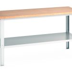 Workshop Workbench with adjustable height (mpx) with full base shelf.WxDxH: 2000x900x740-1140mm RAL 7035_SKU-41004139.16V