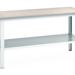 Industrial Workbench Adjustable Height adjustable height (lino) with full base shelf.WxDxH: 2000x900x740-1140mm Heavy Duty RAL 7035_SKU-41004140.16V